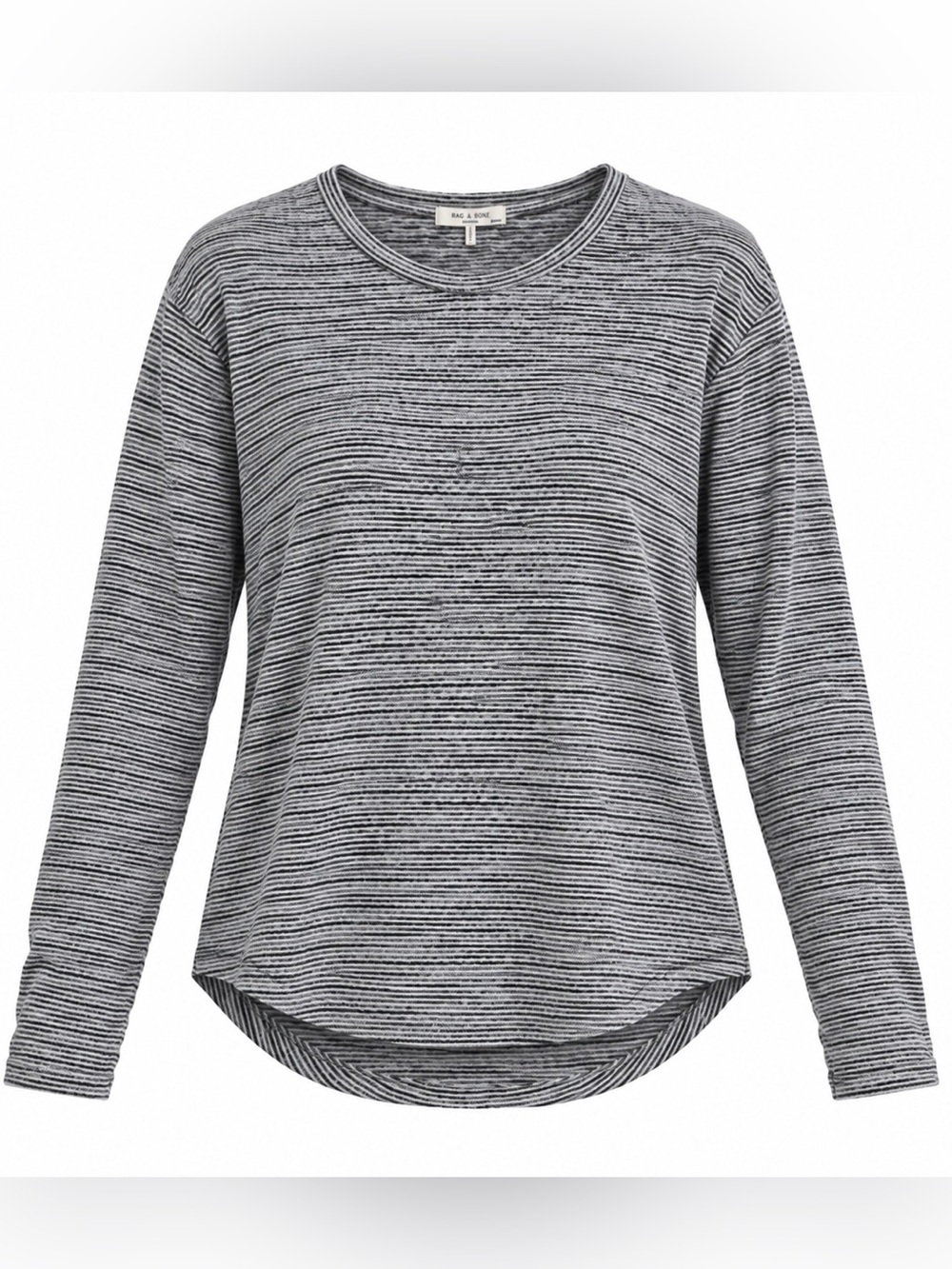 Rag & Bone Striped Long-Sleeve Top - Gray/White